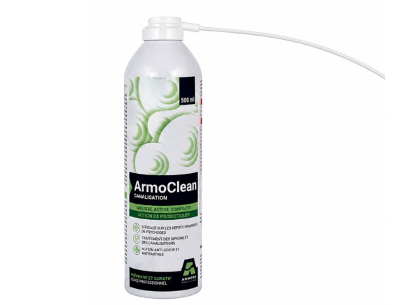 ArmoClean Canalisation 500 ml - Mousse Active aux Probiotiques pour Déboucher et Désodoriser